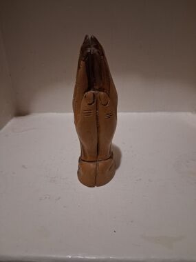 Vintage Hand-Carved Olive Wood Praying Hands Figurine
